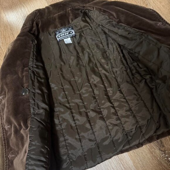 Y2K Urban Vibe Chocolate Brown velvet jacket Size‎ S - Picture 4 of 5